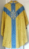 Marian Gothic Chasuble traditional, silk damask GL004